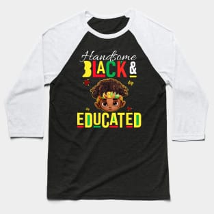 Pretty Black & Educated African American Black History Month Baseball T-Shirt